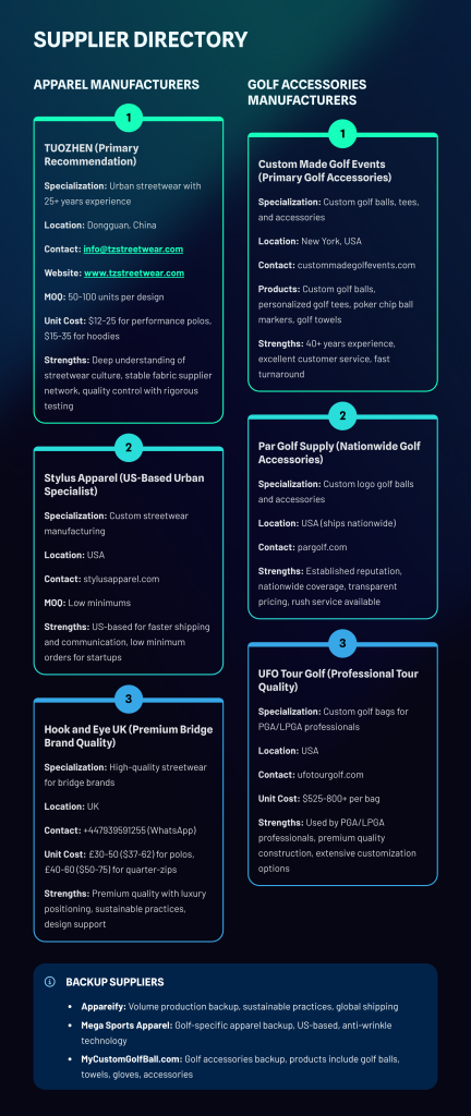 Sofa King business plan slide: SUPPLIER DIRECTORY