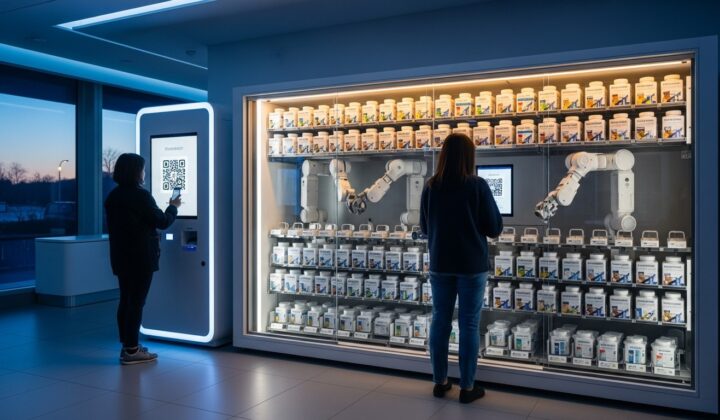 Automated robotic pharmacy system dispensing prescriptions in under 60 seconds