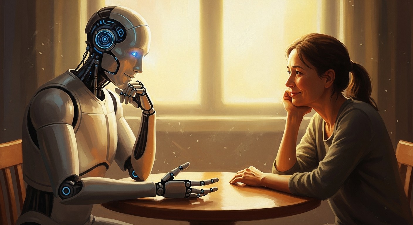 Human hand and robot hand reaching toward each other