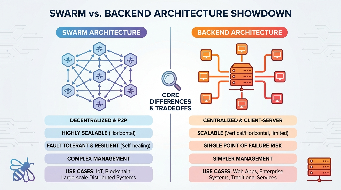 AI agent swarm vs backend: core architectural tradeoffs across cost, speed, and reliability