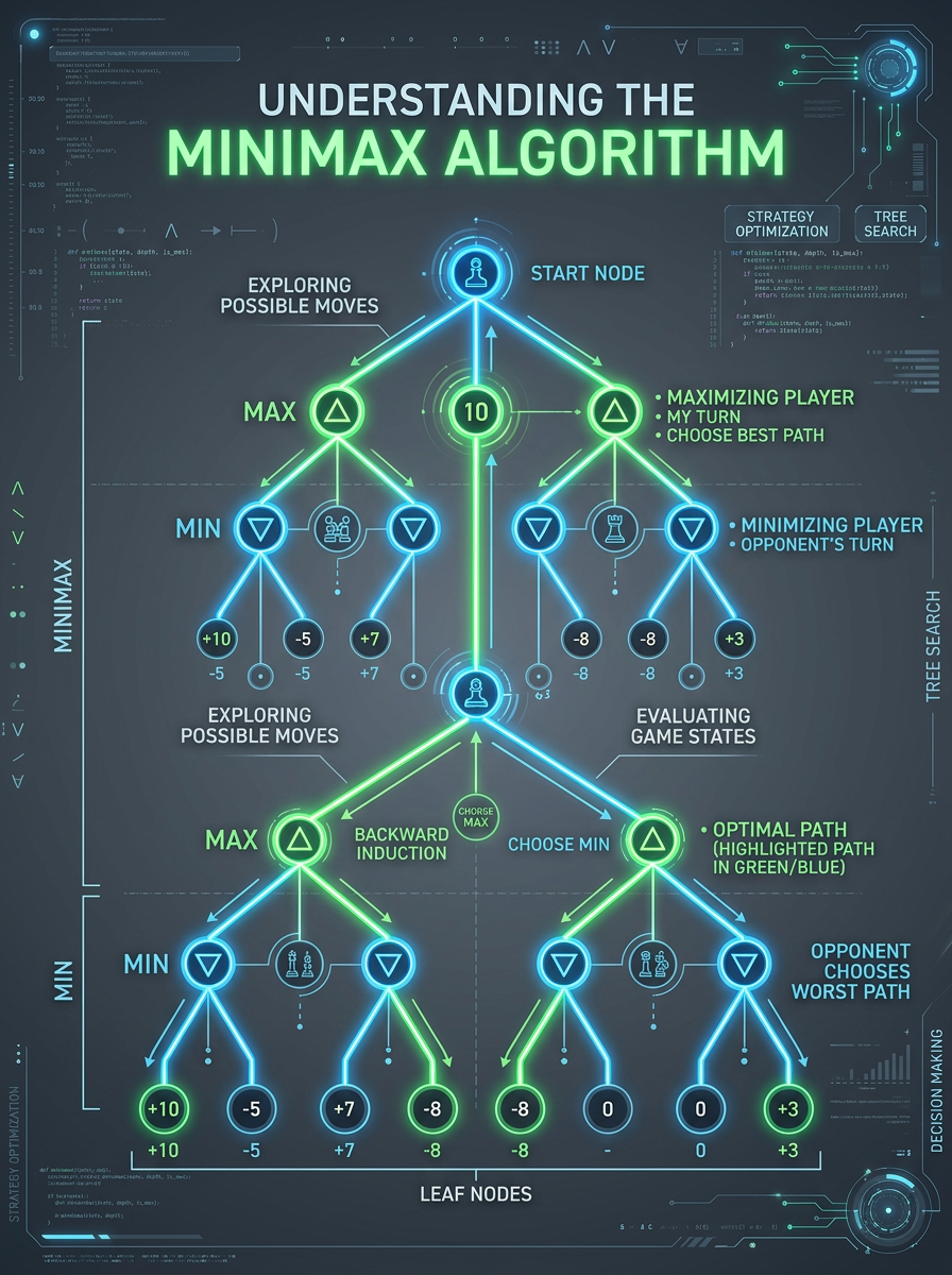 MiniMax algorithm approach: optimize for the best of the worst-case outcomes