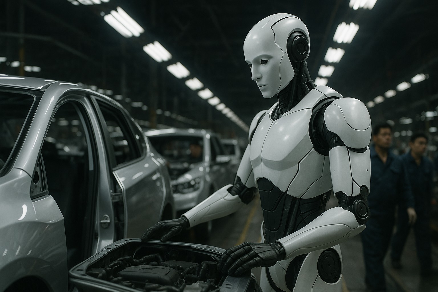 A humanoid robot on a Chinese factory floor. The production numbers are real; the deployment reality is more complicated.