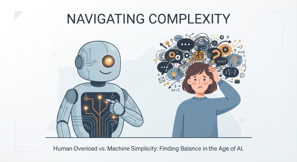 A robot and a human side by side — comparing AI reliability to human reliability