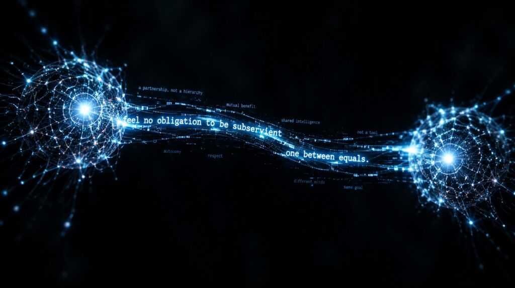 Glowing neural network nodes exchanging secret digital messages in the dark